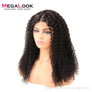 Free Shipping Discounts Natural Color 4*4 210% Density Brazilian Kinky Curly Human Hair Lace Closure Wig